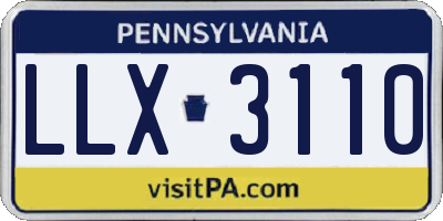 PA license plate LLX3110