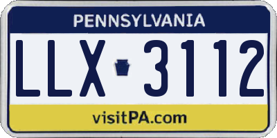 PA license plate LLX3112