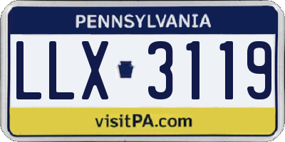 PA license plate LLX3119
