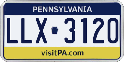 PA license plate LLX3120