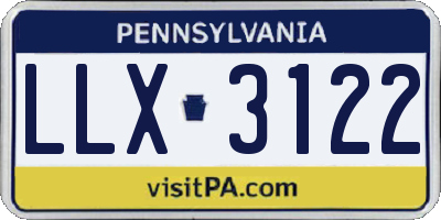 PA license plate LLX3122
