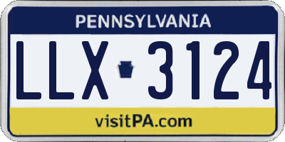 PA license plate LLX3124