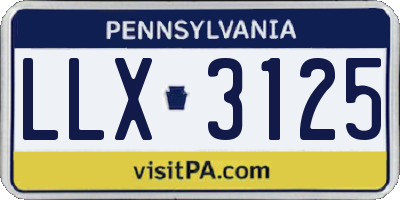 PA license plate LLX3125