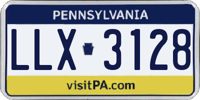 PA license plate LLX3128