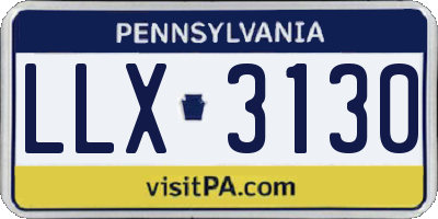 PA license plate LLX3130
