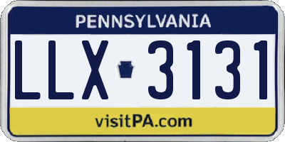 PA license plate LLX3131