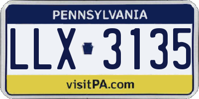 PA license plate LLX3135