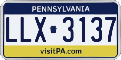 PA license plate LLX3137