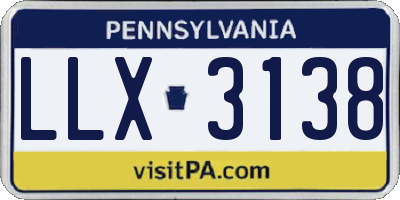 PA license plate LLX3138