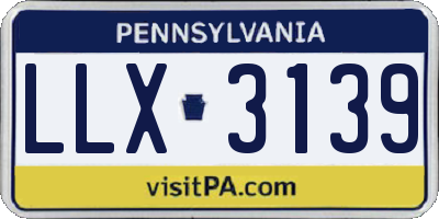 PA license plate LLX3139