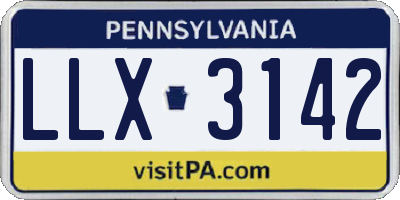 PA license plate LLX3142