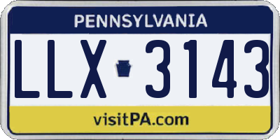 PA license plate LLX3143
