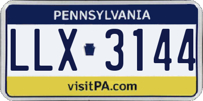 PA license plate LLX3144