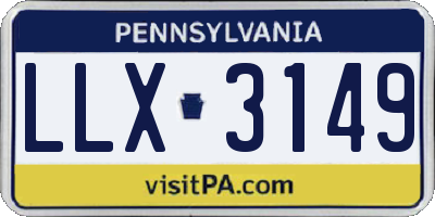 PA license plate LLX3149