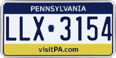 PA license plate LLX3154