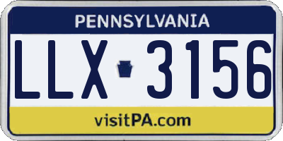 PA license plate LLX3156