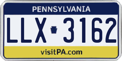PA license plate LLX3162
