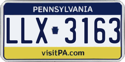 PA license plate LLX3163