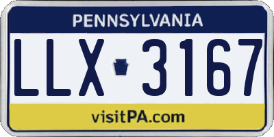 PA license plate LLX3167
