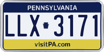 PA license plate LLX3171