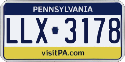 PA license plate LLX3178