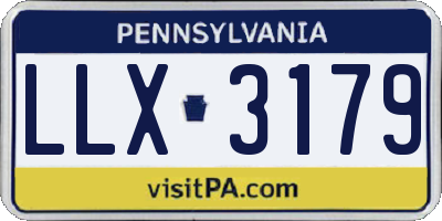 PA license plate LLX3179