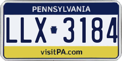 PA license plate LLX3184