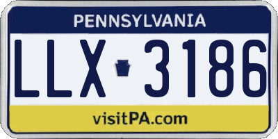 PA license plate LLX3186