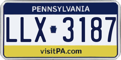 PA license plate LLX3187