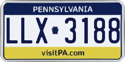 PA license plate LLX3188