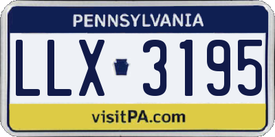 PA license plate LLX3195