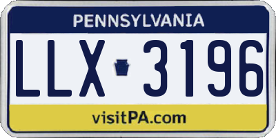 PA license plate LLX3196