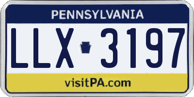 PA license plate LLX3197