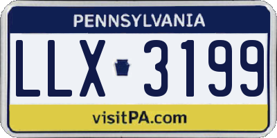 PA license plate LLX3199