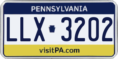 PA license plate LLX3202