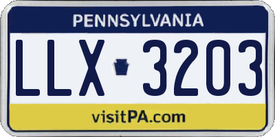 PA license plate LLX3203