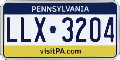 PA license plate LLX3204