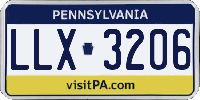 PA license plate LLX3206