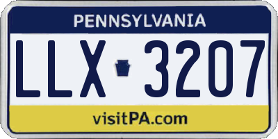 PA license plate LLX3207