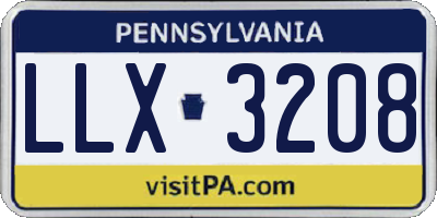 PA license plate LLX3208