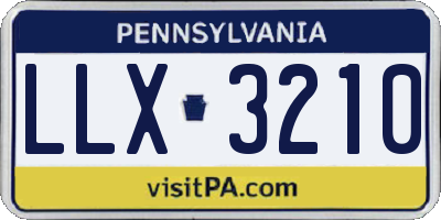 PA license plate LLX3210