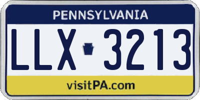PA license plate LLX3213