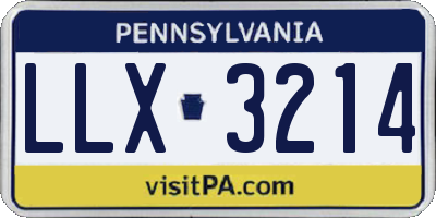 PA license plate LLX3214