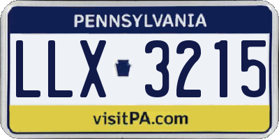 PA license plate LLX3215