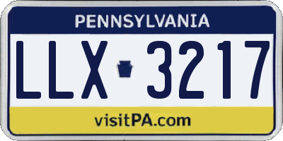 PA license plate LLX3217