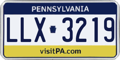 PA license plate LLX3219