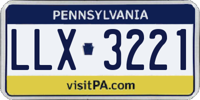 PA license plate LLX3221