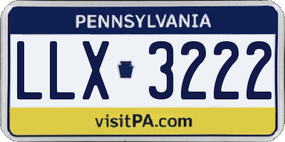 PA license plate LLX3222