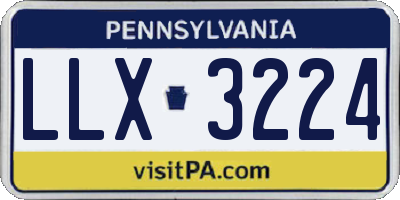 PA license plate LLX3224