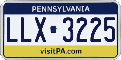 PA license plate LLX3225